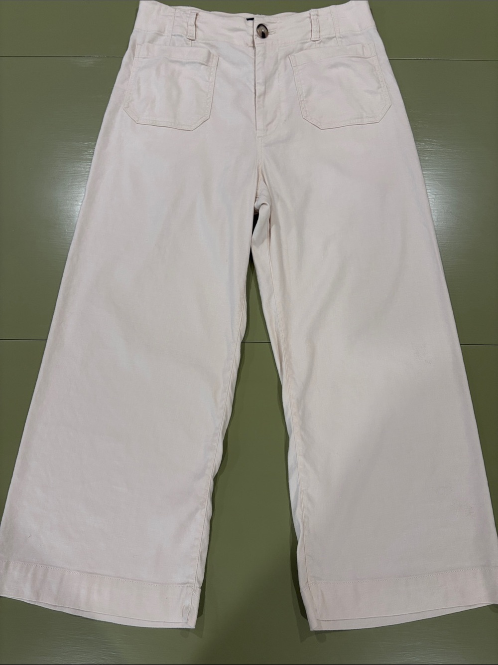 Anthropologie The Colette Linen Blend Crop Wide-Leg Pants by Maeve size 31 - Picture 2 of 10